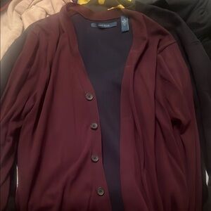 Perry Ellis Red Blazer Classic V-Neck Design